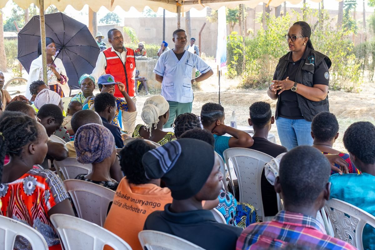 Counselling and testing inside an outreach tent